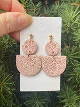 Load image into Gallery viewer, Pink Embossed Earrings
