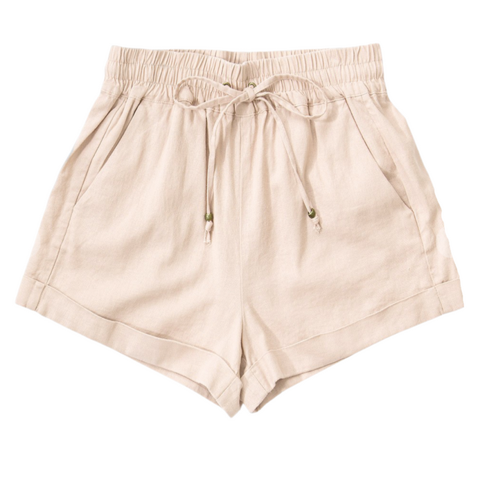 Martell Linen Shorts- Khaki