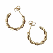 Load image into Gallery viewer, Gold Thick Twisted Hoops

